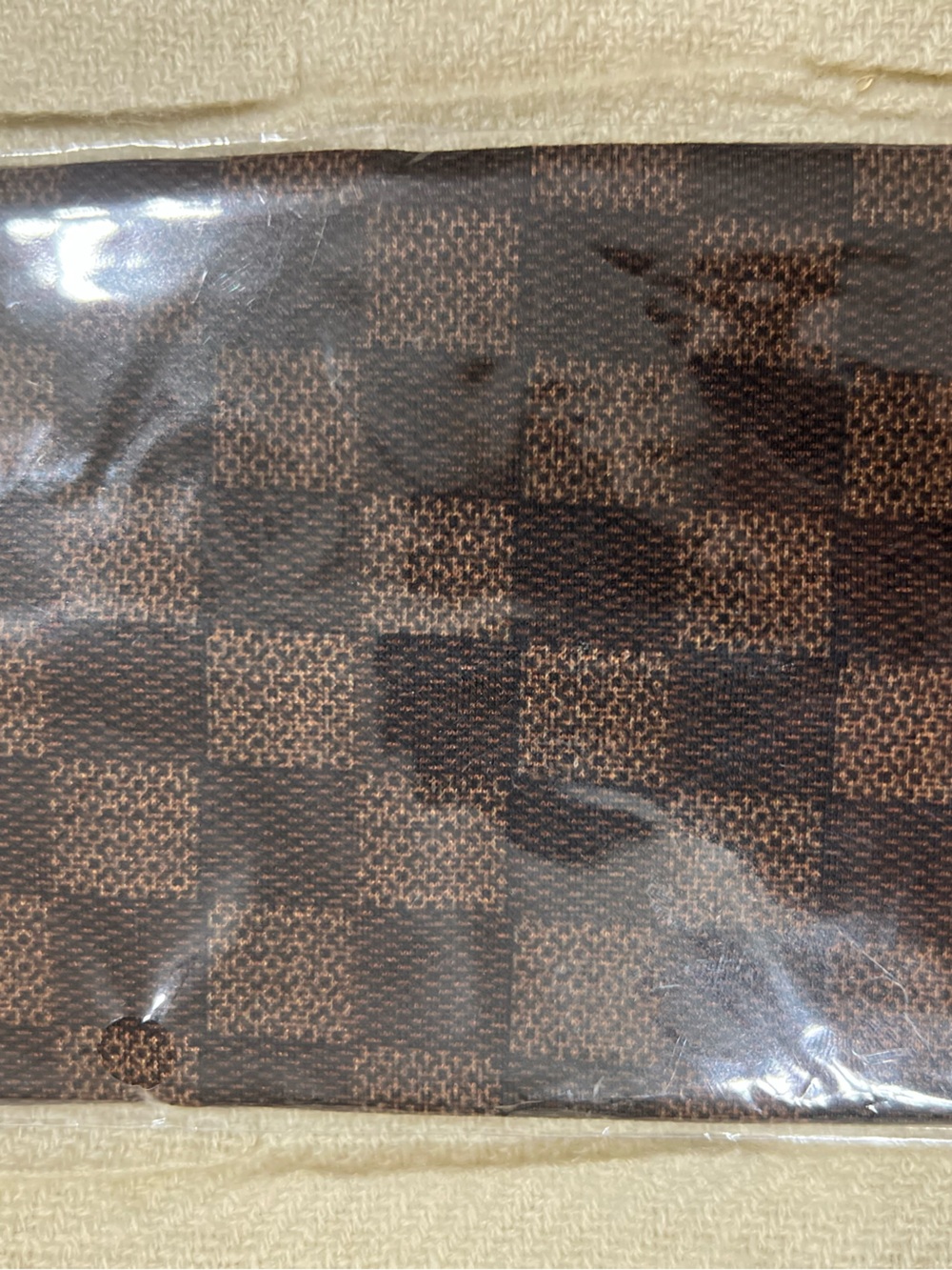 Ellas Brown Checkerboard Fashion Head Wrap NEW In Wrapper - Picture 4 of 4